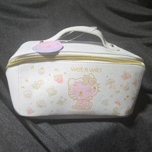 Wet n Wild Hello Kitty White and Gold Makeup Bag NWT 50TH ANNIVERSARY